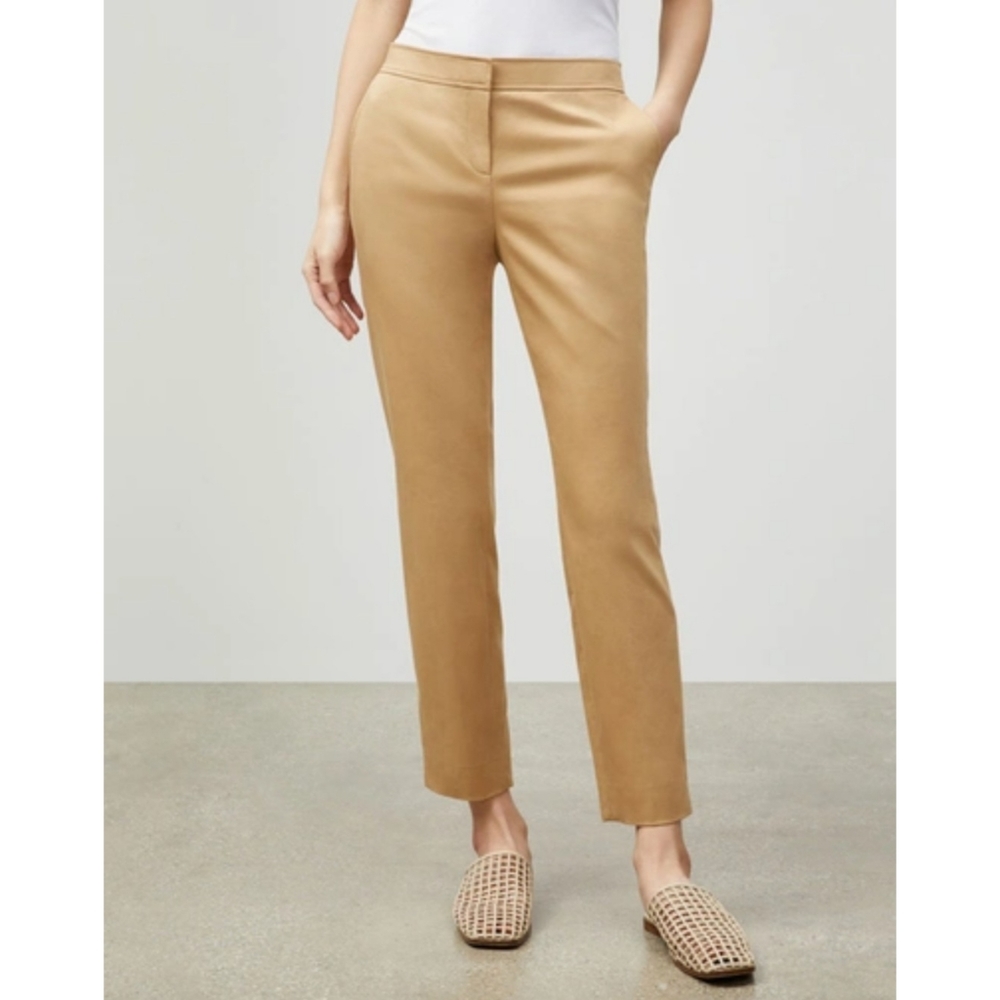 Lafayette 148 | Manhattan Slim Ankle Pant In Skylight Cotton In Beige Size 10